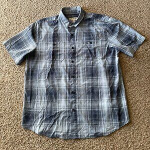 Orvis Men’s Short Sleeve Button Front Shirt Size L – Logo Casual Outdoor Shirt